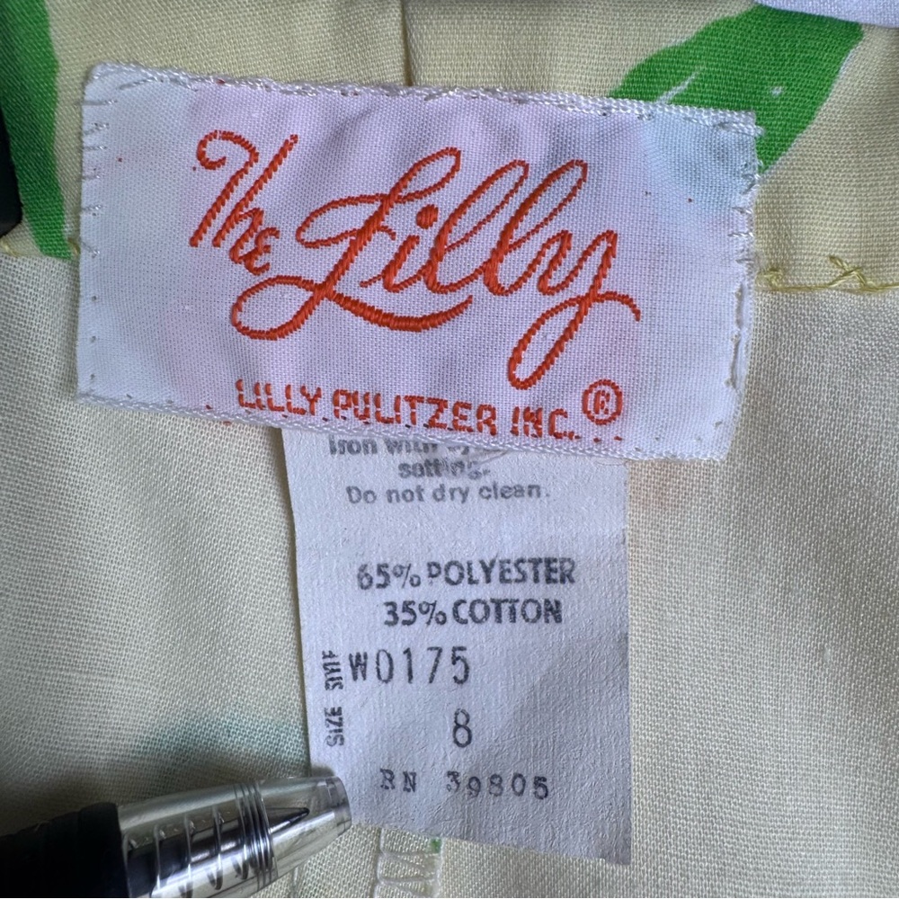 Vintage LILLY PULITZER 90s / 00s Floral Print Skirt Size 8 Blue Green - Picture 7 of 7